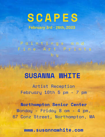 A poster for Susanna's solo show, Scapes.